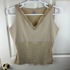 Spanx Lace Cami Sleeveless Tank Top Beige 3X